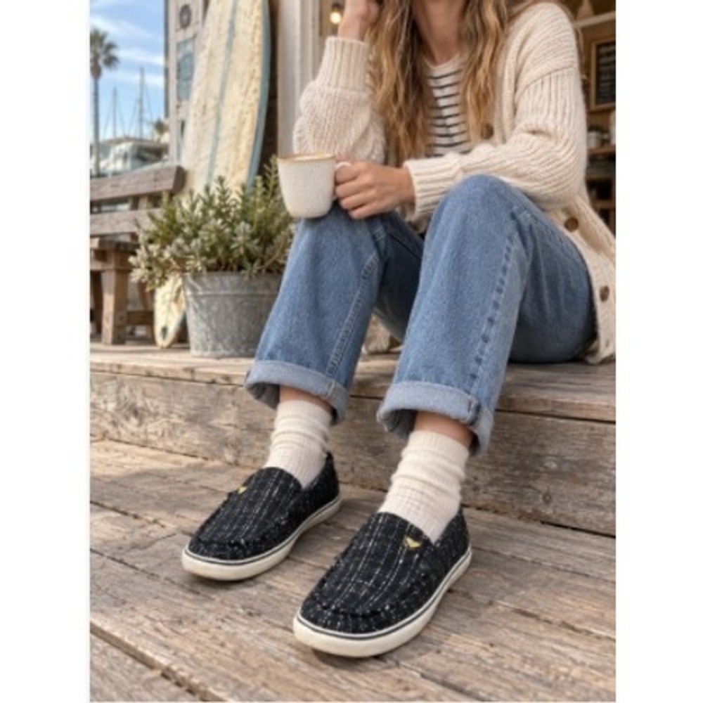 Roxy Piccolo Women's 9 Woven Plaid Slip On Shoes Grandpacore